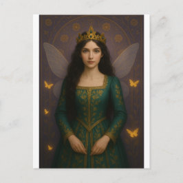 003_A fairy princess in emerald green. Vykort