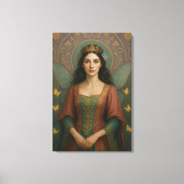 004_A fairy princess in muted rose and teal green. Canvastryck