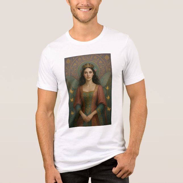 004_A fairy princess in muted rose and teal green. T Shirt (Framsida)