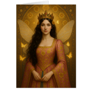 005_A fairy princess in rose pink. Hälsningskort