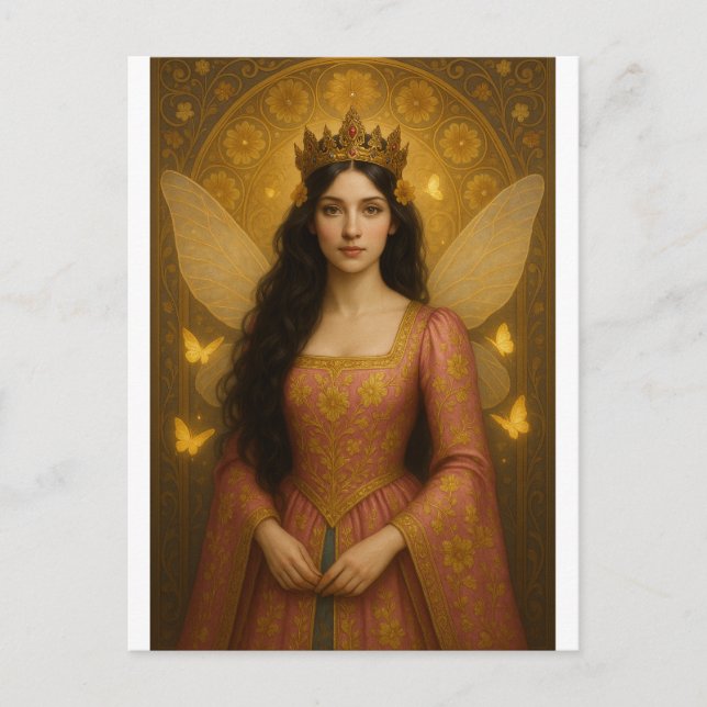 005_A fairy princess in rose pink. Vykort (Framsida)