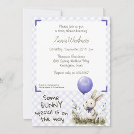 005 Iris lila • Some Bunny Special Baby Shower Inbjudningar