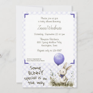 005 Iris lila • Some Bunny Special Baby Shower Inbjudningar