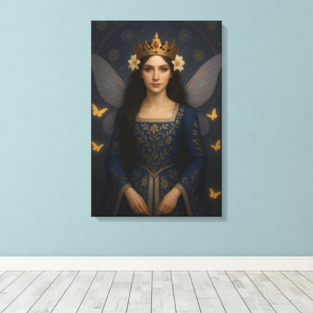 006_A fairy princess in royal blue. Canvastryck (Insitu (trägolv))