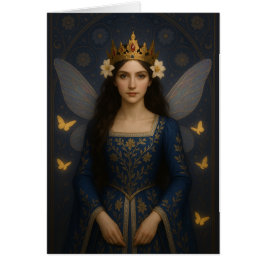 006_A fairy princess in royal blue. Hälsningskort