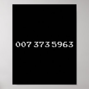 007-373-5963 Vintage Berömd 45s videospelskoder G Poster