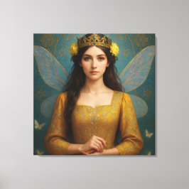 007_A fairy princess in golden yellow. Canvastryck