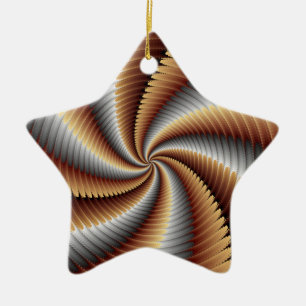 007 Fractal Julgransprydnad Keramik