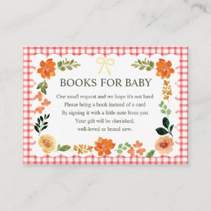 007 Röd Gingham Baby Shower-bifogad kort