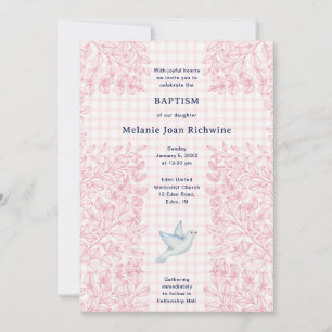 008 Blush Dove Botanisk Kors Rutigt Dop Inbjudningar