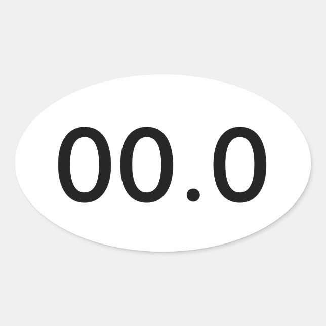 "00.0" maratonspringer! ovalt klistermärke (Framsida)
