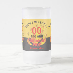 00 år gammal och fortfarande rökande Hett tionde Frostat Ölglas