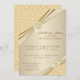 00-årsjubileumsdesign för guldbröllop inbjudningar