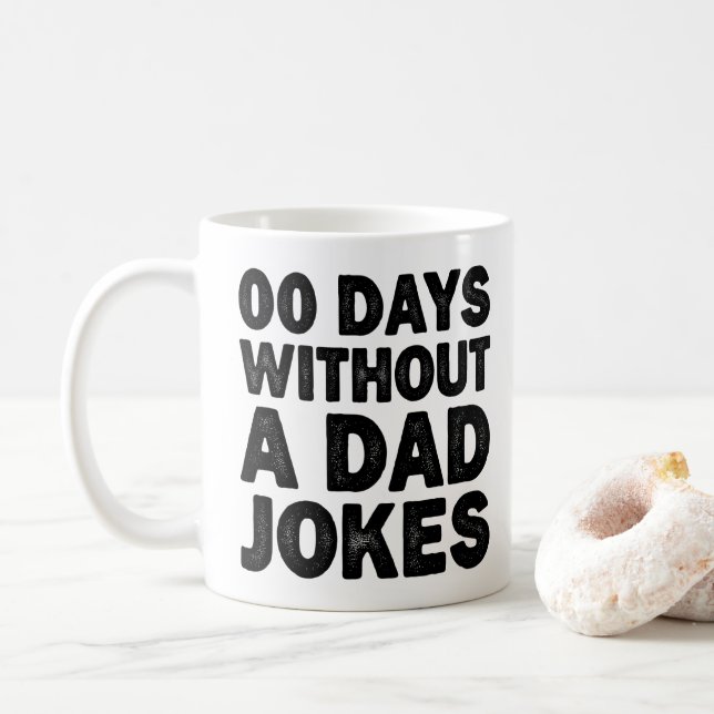 00 dagar utan dåliga skämt Coola pappor Sarcastic Kaffemugg (Med munk)