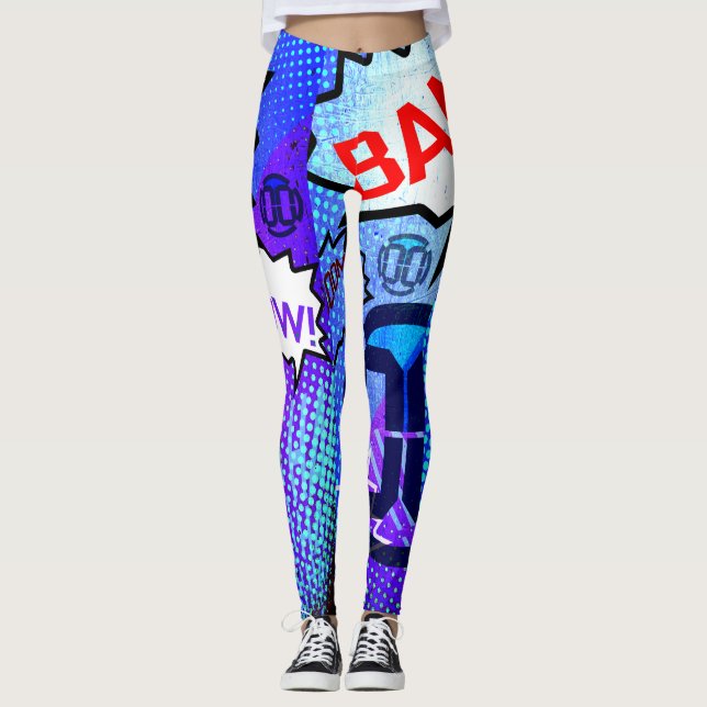 00 LvL-tecknaddamasker Leggings (Framsida)