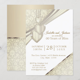 00th Vintage Cream årsjubileumsdesign Inbjudningar