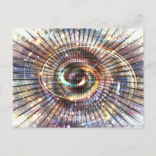 0100101010001101 (del 2) | Binär cyberrymd för kod Vykort (Framsida)