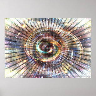 0100101010010101 (del 2)   Binärt cyberrymd för ko Poster