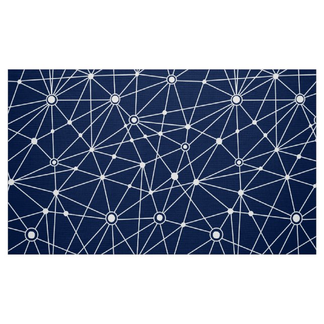 010316 Nätverk - Vitt på Blue 001744 Tyg (Fat Quarter)