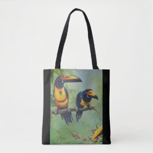 0108 - Tropical Bird Tote Bag Tygkasse