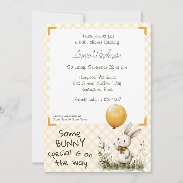 010 Amber Orange • Some Bunny Special Barnkalas Inbjudningar (Framsida)