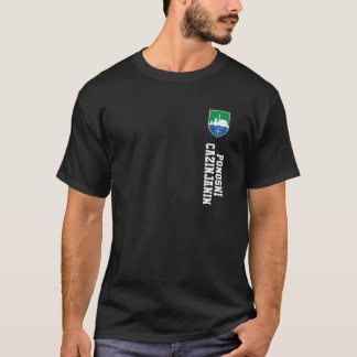 011 Kazin Bosnien-Flagga Efternamn Jackar Arm Embl T Shirt