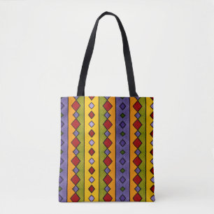 0124 - Diamanter Mönster - Tote Bag Tygkasse