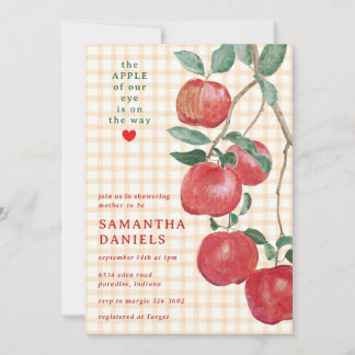 012 Kopparäpplet i vårt öga Gingham Baby Shower Inbjudningar