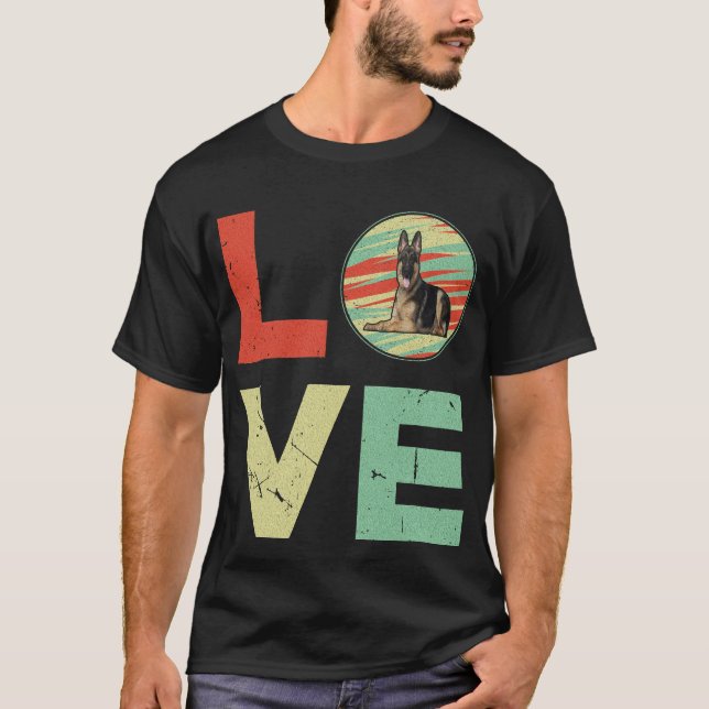 012 Tysk Shepherd Kärlek T Shirt (Framsida)