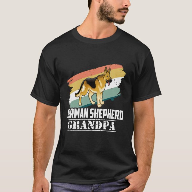 012 Tyska shepherd Grandpa T Shirt (Framsida)