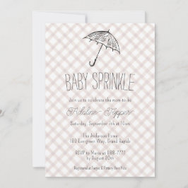013 Choklad Paraply Rutigt Baby Sprinkle Inbjudningar