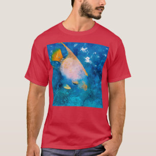 013 Rosa Angelfish Watercolor Angelfish med Orang T Shirt