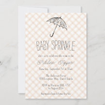 014 Latte Brun Paraply Rutig Baby Sprinkle