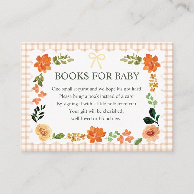 014 Latte Rutig Baby Shower Bilaga Kort (Framsida)