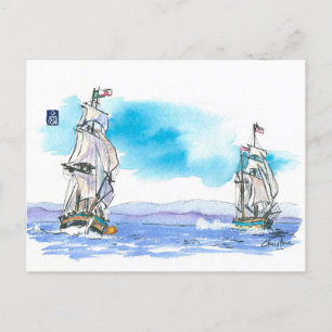 (014) Tall Frakt Naval Combat Vykort