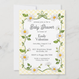 015 Citronsippa Rutig Baby Shower Inbjudningar