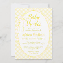 015 Lemon Arv Virkad Gingham Baby Shower