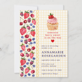 016 Marigold Bärfläck Cupcake Baby Shower Inbjudningar