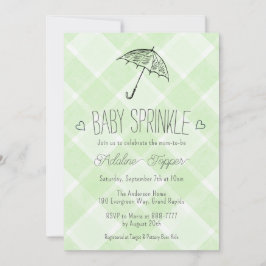 017 Moss Grön Karoad Paraply Baby Sprinkle Shower Inbjudningar