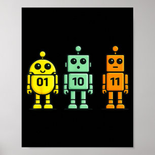 01 10 11 robot rolig binärkod robotar 01 10 11 poster