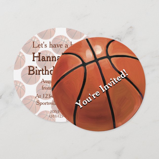 01 av 12 Basketbollpartiets inbjudan (Fram/baksida)