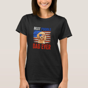 01 Bästa Poodle Pappa Någon Gång Amerikansk Flagga T Shirt