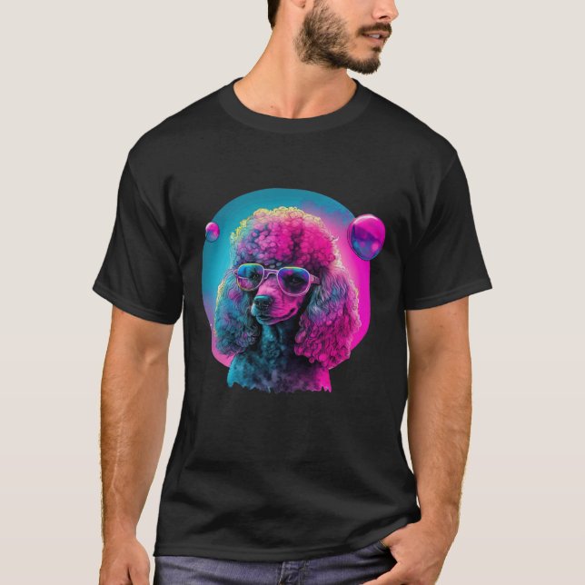 01 Poodles Synthwave Drömlandskap T Shirt (Framsida)