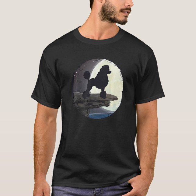 01 Pudel Hund Retro  7 T Shirt (Framsida)