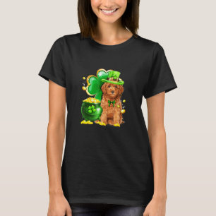 01 Rolig Toy Poodle Hund Shamrock Irländsk Saint S T Shirt