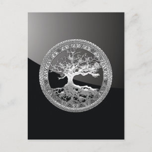 [01] Silver Celtic Livets träd Vykort