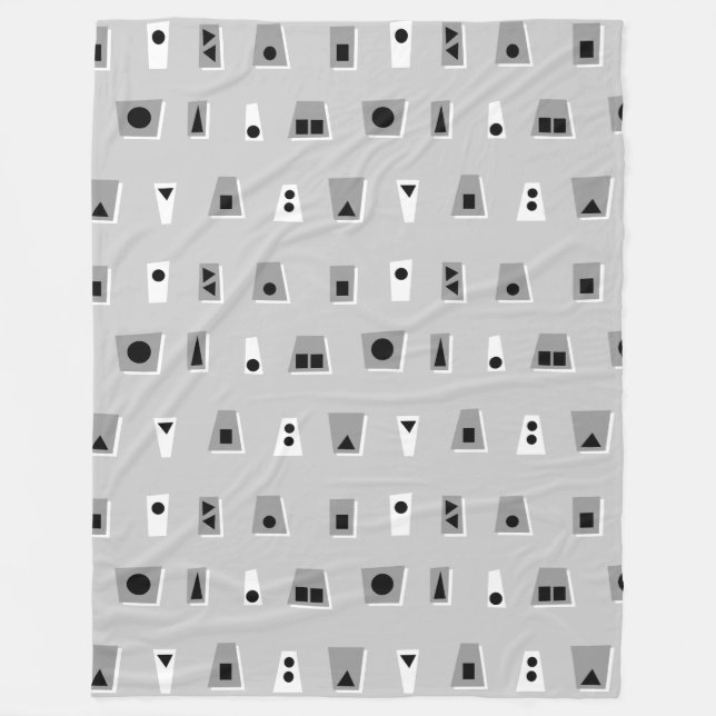 020216 - Grått, vitt och svart på Grått CCCC Fleecefilt (Framsidan)