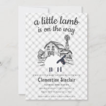 020 Dimgrå lamm Bondgårdsradrad baby shower