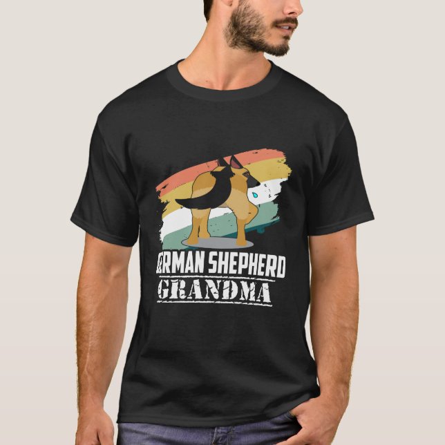 020 Tyska shepherd Grandma T Shirt (Framsida)