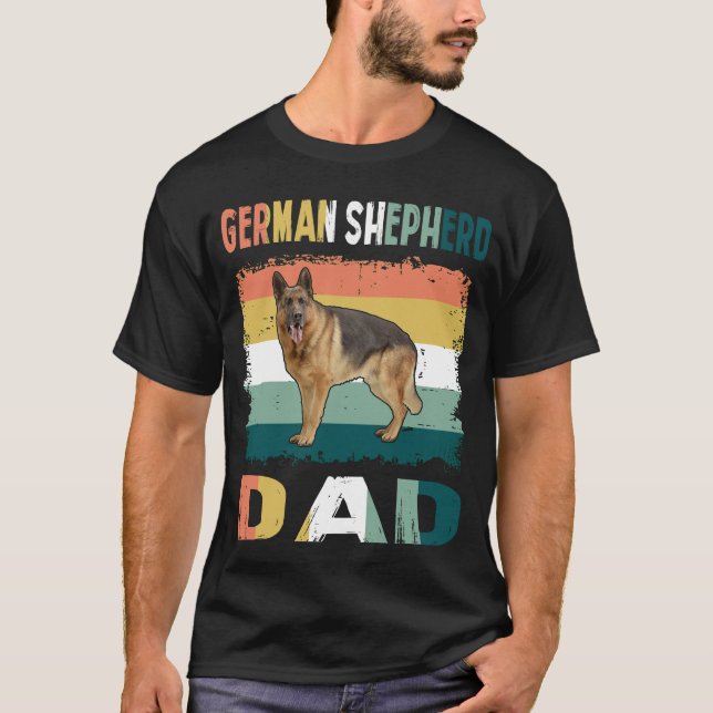 020 Tyska shepherd Pappa T Shirt (Framsida)